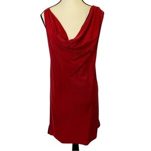 Alice + Olivia Reversible Cowl Neck Slip Dress Strappy Open Back Red and Black